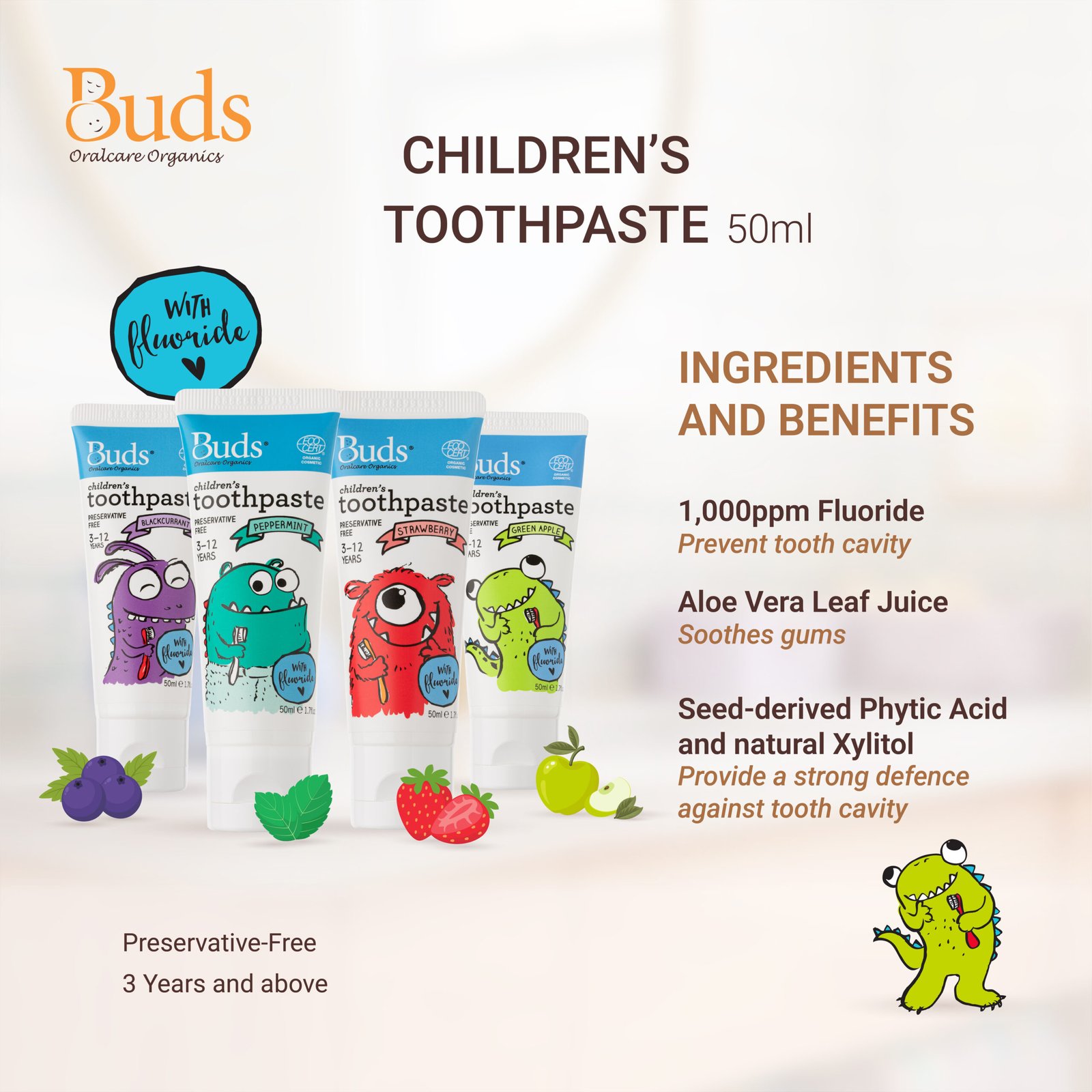 Buds Organics BOO Children's Toothpaste with Fluoride - Image 2
