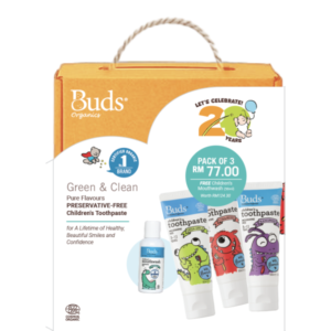 Buds Organics BOO Children's Toothpaste Fluoride Triple Pack