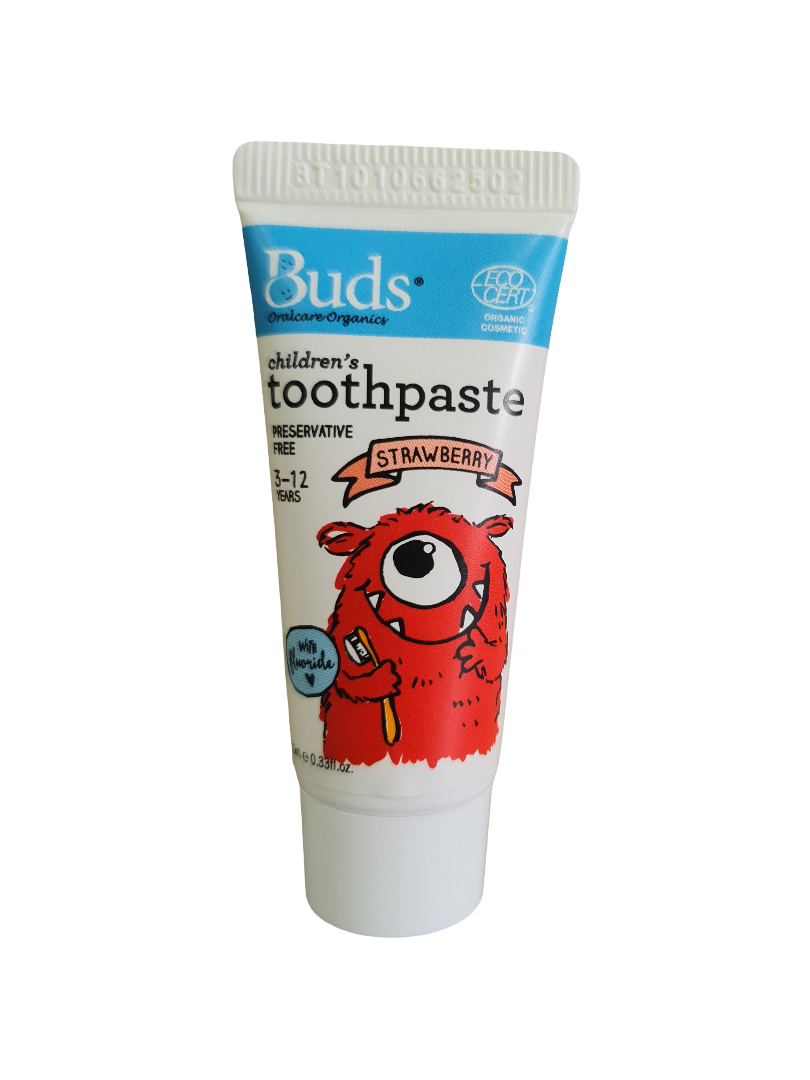 BUDS CHILDREN'S TOOTHPASTE STRAWBERRY WITH FLUORIDE 10ML